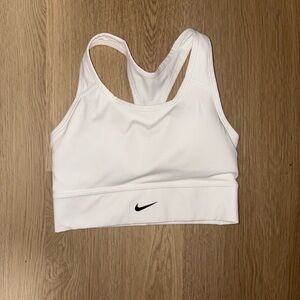 Nike Swoosh Bra White Longline